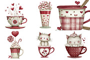 Valentine's Day Coffee Cup Clipart, an Illustration by DreamArtGraphic (Thumbnail 3 of 5)
