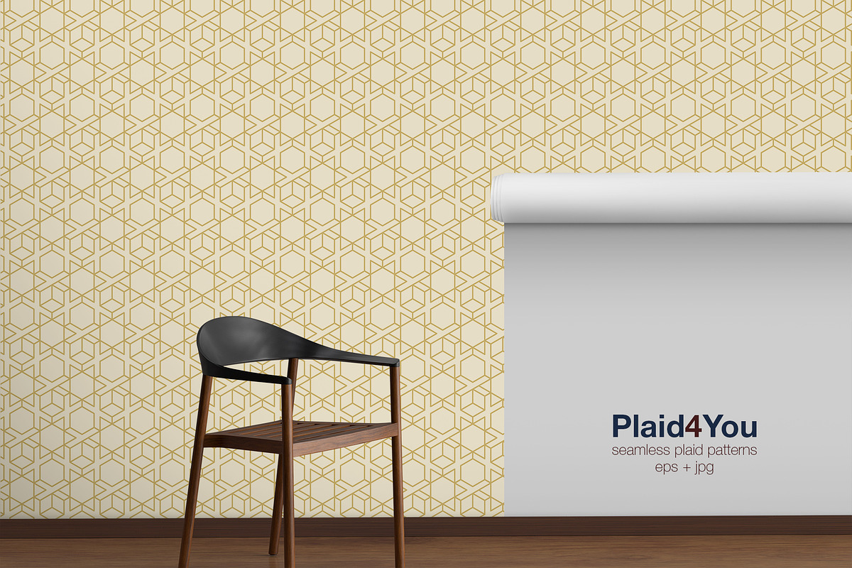 Geometric Golden Patterns EPS + JPG, a Pattern Graphic by Plaid4You (Photo 5 of 7)
