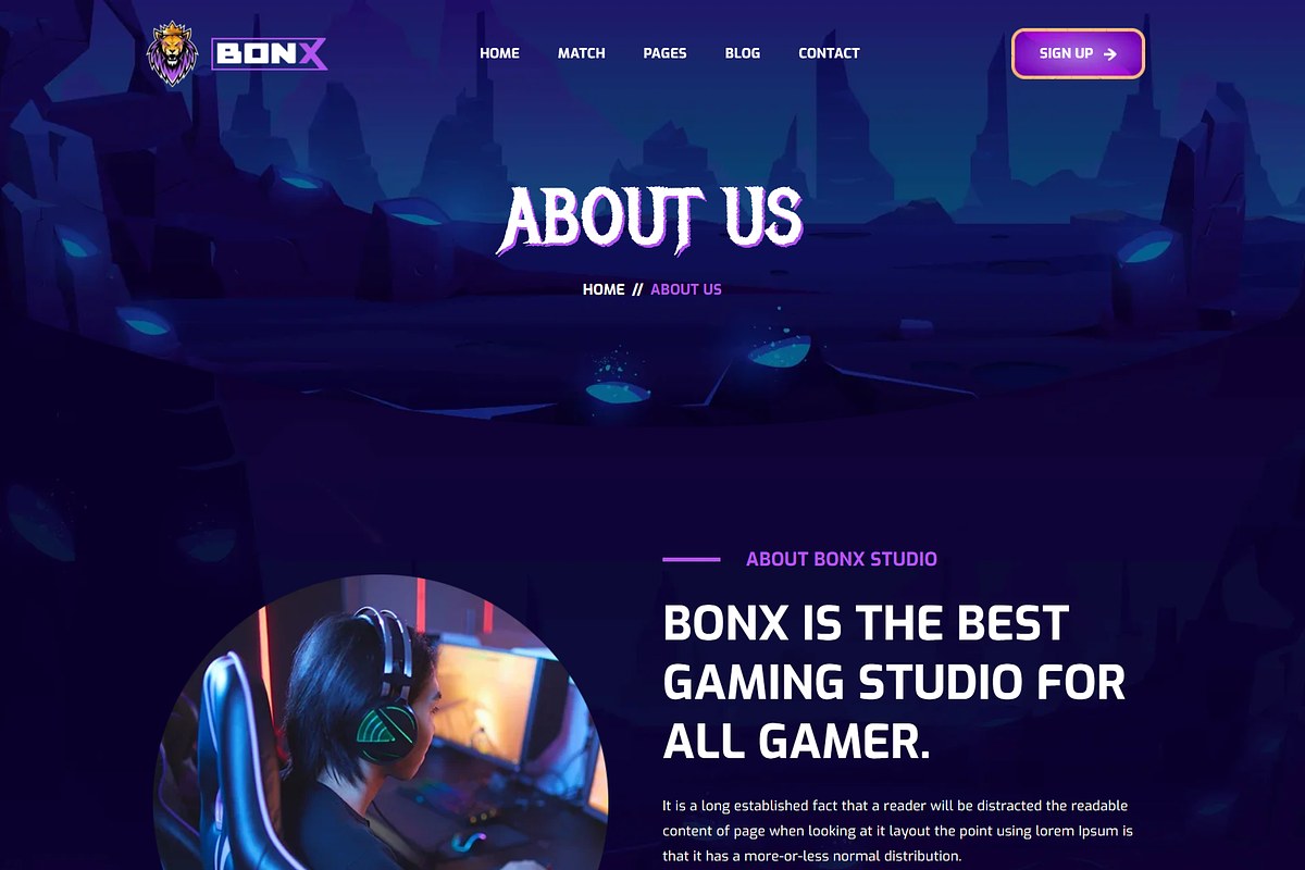 Gaming Website Template - Bonx, a Bootstrap Template by HasThemes (Photo 3 of 3)