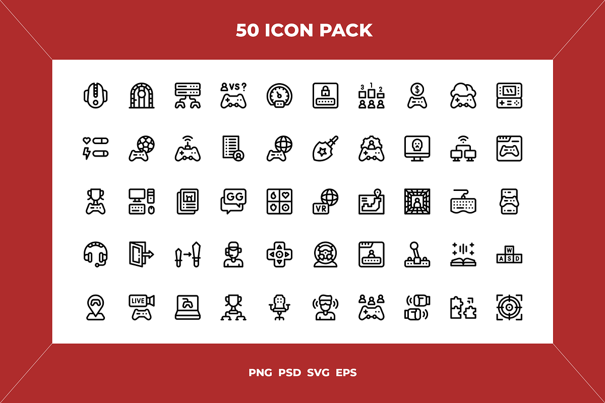 Online game icons, an Outline Icon by Wencory (Photo 1 of 2)