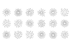 Various fireworks. Bursts and, an Object Illustration by GraphiShop
