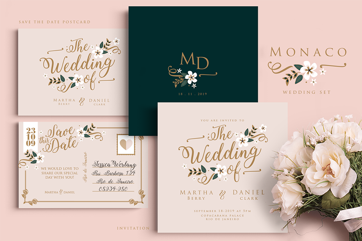 Monaco Elegant Wedding Set, an Invitation Template by Werlang Paper (Photo 1 of 3)