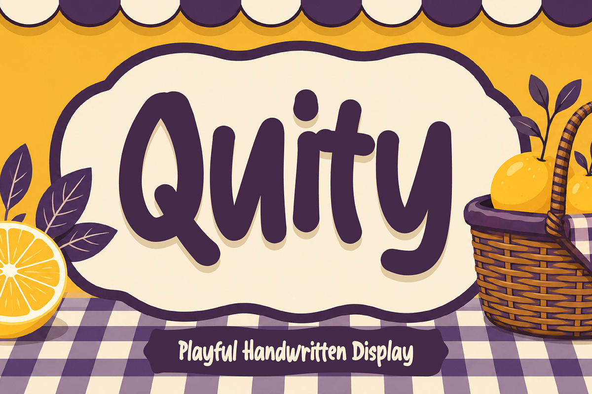 Quity - Playful Handwritten Display, a Handwritten Font by Gumrega Studio (Photo 1 of 8)
