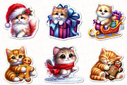 Christmas Cat Sticker Clipart, an Illustration by OK Design (Thumbnail 5 of 5)