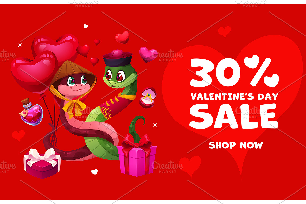 Happy valentines day sale banner fes, an Illustration by Buch&Bee (Photo 1 of 3)