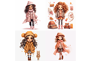 Prompt Winter Fashion Girl Clipart, a Decorative Illustration by Creative design (Thumbnail 4 of 7)