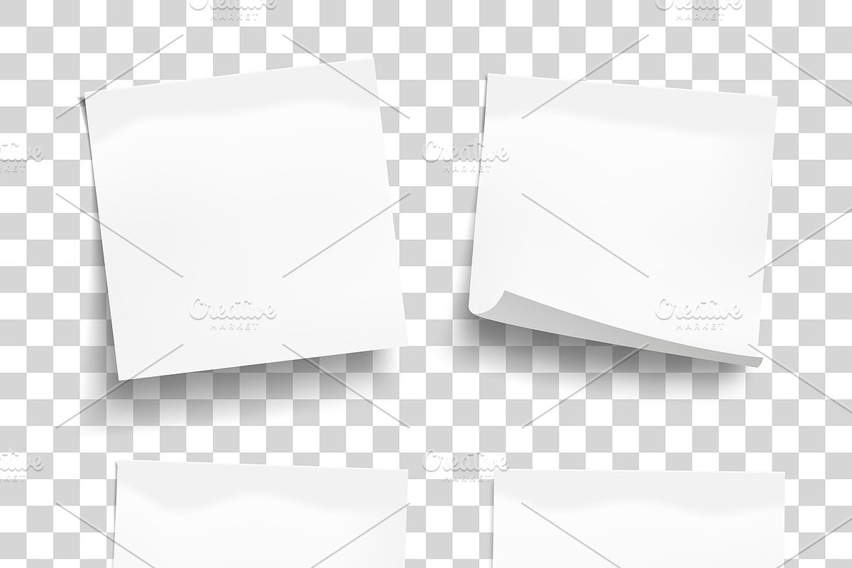 Four white sticky notes, an Object Graphic by Lina's store