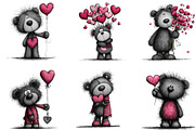 Teddy Bear Valentine Clipart, an Illustration by CraftArtStudio (Thumbnail 6 of 6)