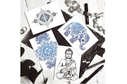 Set of Bohemian style flash tattoos, an Icon by Transia (Thumbnail 4 of 5)
