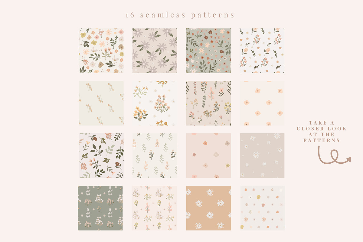 Annabella Seamless Patterns, a Pattern Graphic by Emilie Cliche (Photo 7 of 9)