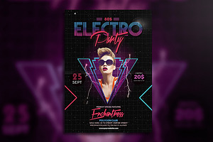 80's Electro Party Flyer