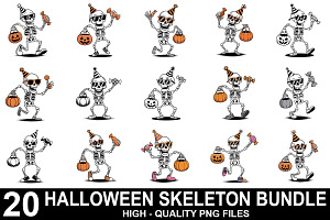 Halloween Skeleton Bundle, a Graphic by crative8112