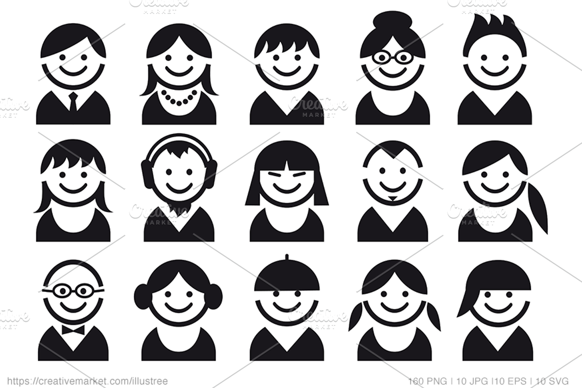 Avatar bundle, 160 vector icons, an Icon by Illustree (Photo 2 of 12)