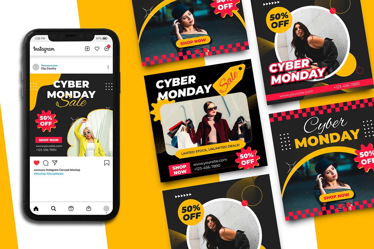 Cyber Monday Instagram Post Template, a Social Media Template by Artnivora.Std