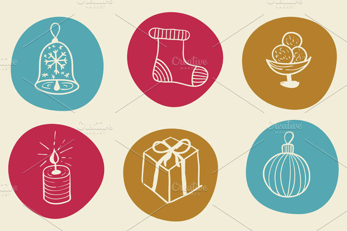Vector hand drawn christmas doodles, a Templates & Theme by alexmakarova