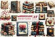 Retro Book Valentine Clipart Bundle, a Work Illustration by OK Design (Thumbnail 1 of 3)