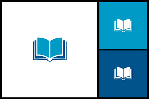 Simple Open Book Icon for Education, a Solid Icon by quadrazo