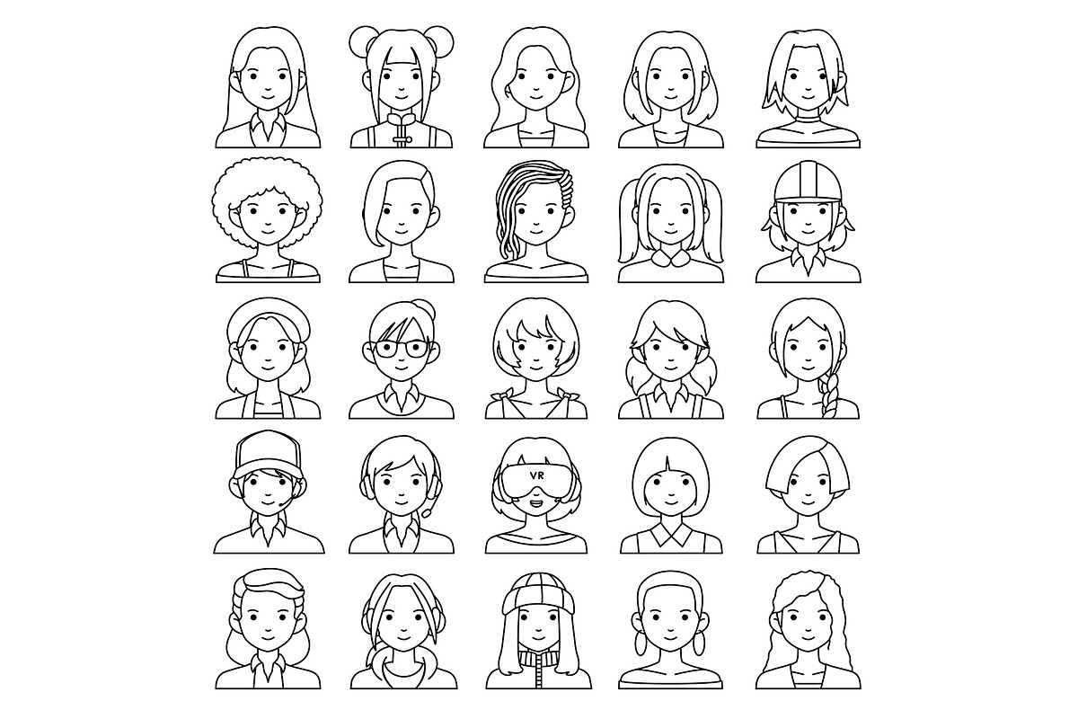 Avatar Male-Female Line Set 50, an Outline Icon by MRPOR (Photo 2 of 2)