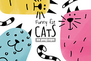 Abstract CATS Cliparts, an Animal Illustration by Panna Limon Store (Thumbnail 1 of 8)