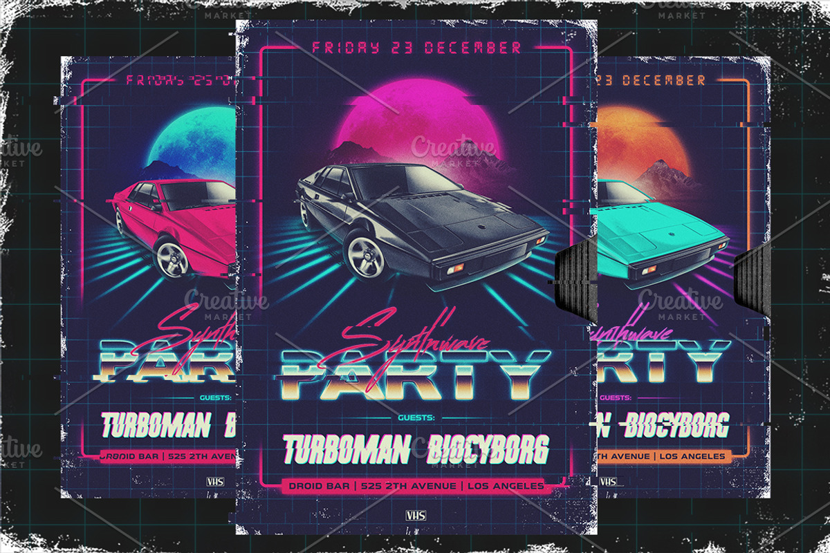 80s NewRetroWave flyers, a Flyer Template by Sonnyfive (Photo 1 of 7)