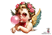 Cupid with Bow and Bubblegum Clipart, an Illustration by Clipart Studio (Thumbnail 7 of 13)