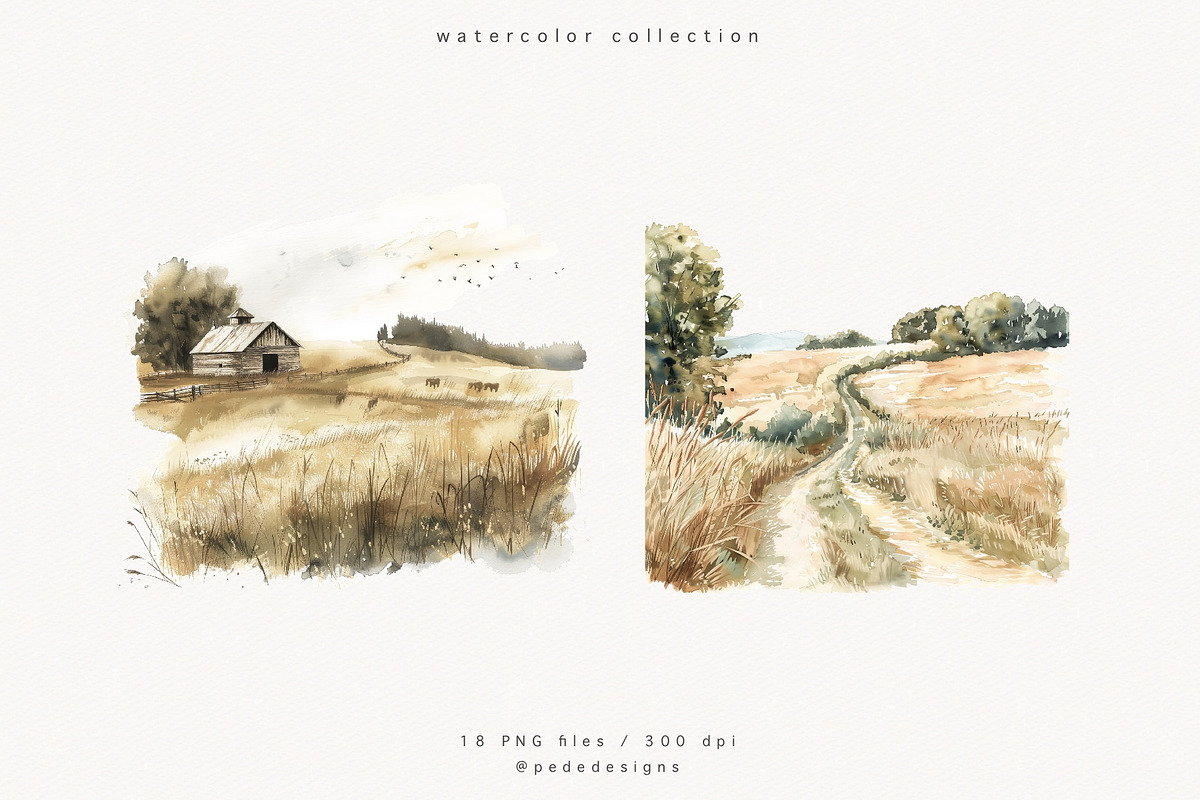 Farm Landscape, a Decorative Illustration by PeDe Designs (Photo 20 of 20)