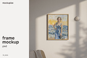 4x5 Oak Wood Frame Mockup Minimal, a Household Mockup by mockupize (Thumbnail 1 of 7)