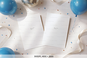 Blue Kids Invite Mockup, 5x7 Card, a Mockup by TatiMockup (Thumbnail 2 of 4)