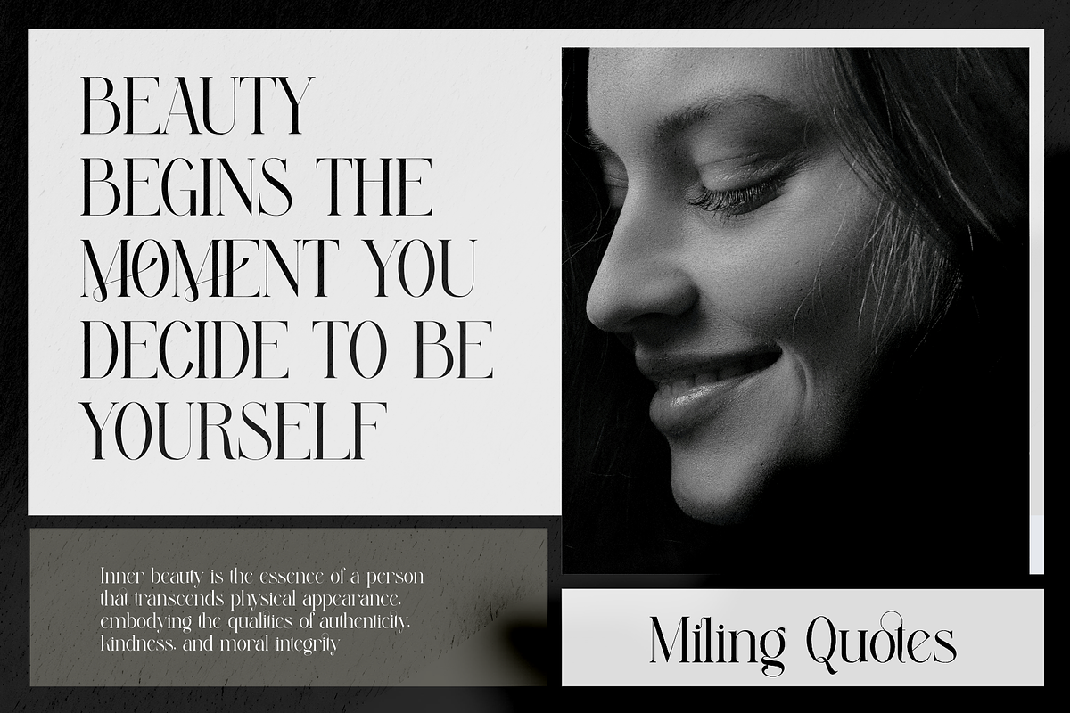 Miling Modern Serif Typeface, a Serif Font by Alfinart (Photo 7 of 10)