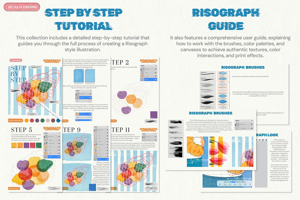 Risograph Studio for Procreate, a Brush Add-On by Julia Dreams (Photo 9 of 9)