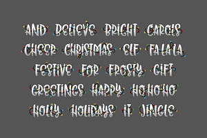 Christmas Lights Font & Phrases