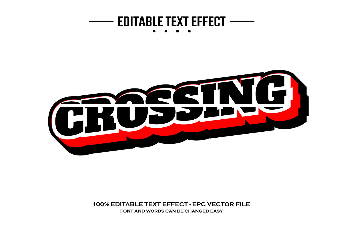 Crossing editable vector text effect, a Layer Style Add-On by nicemorning (Photo 1 of 3)
