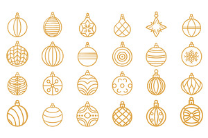 Golden Christmas ball simple icon, an Object Illustration by Valerie Bodnar