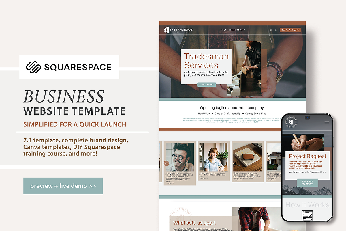 Business Owner SS Website Template, a Templates & Theme by Finicky Fox Design (Photo 1 of 7)