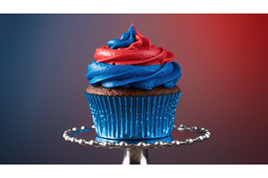 Close-up of a chocolate cupcake with, an Illustration by tilialucida