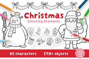 Black & White Christmas Illustration
