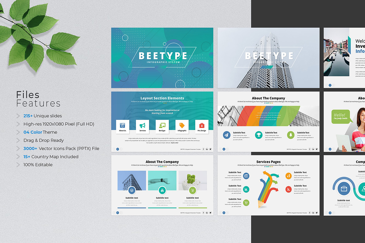 Bee-Type Corporate PowerPoint, a Presentation Template by WhiteGraphic (Photo 4 of 28)