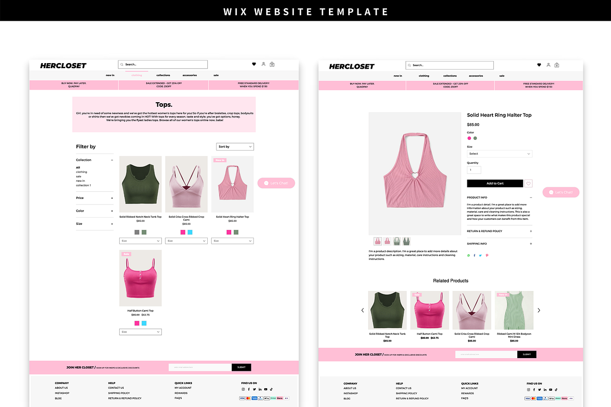 WIX Website Template | Her Closet, a Wix Template by VVC Studio (Photo 3 of 5)