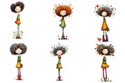 Quirky Holly Girl Clipart, an Illustration by CreationArt (Thumbnail 2 of 6)