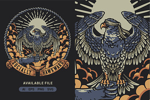 Hawk Vector Illustration, an Illustration by ImoogiStudio