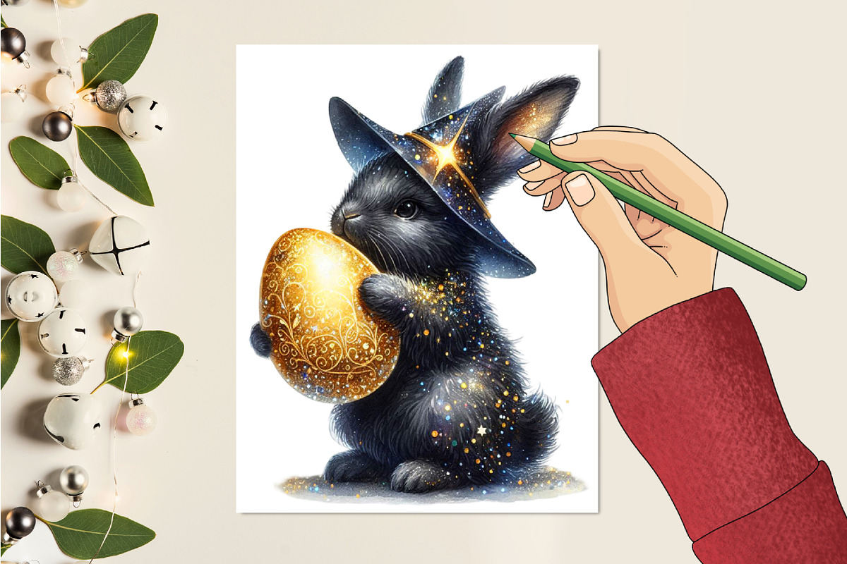 Cute Black Easter Bunny Clipart, a Seasonal Illustration by RobertsArt (Photo 5 of 7)