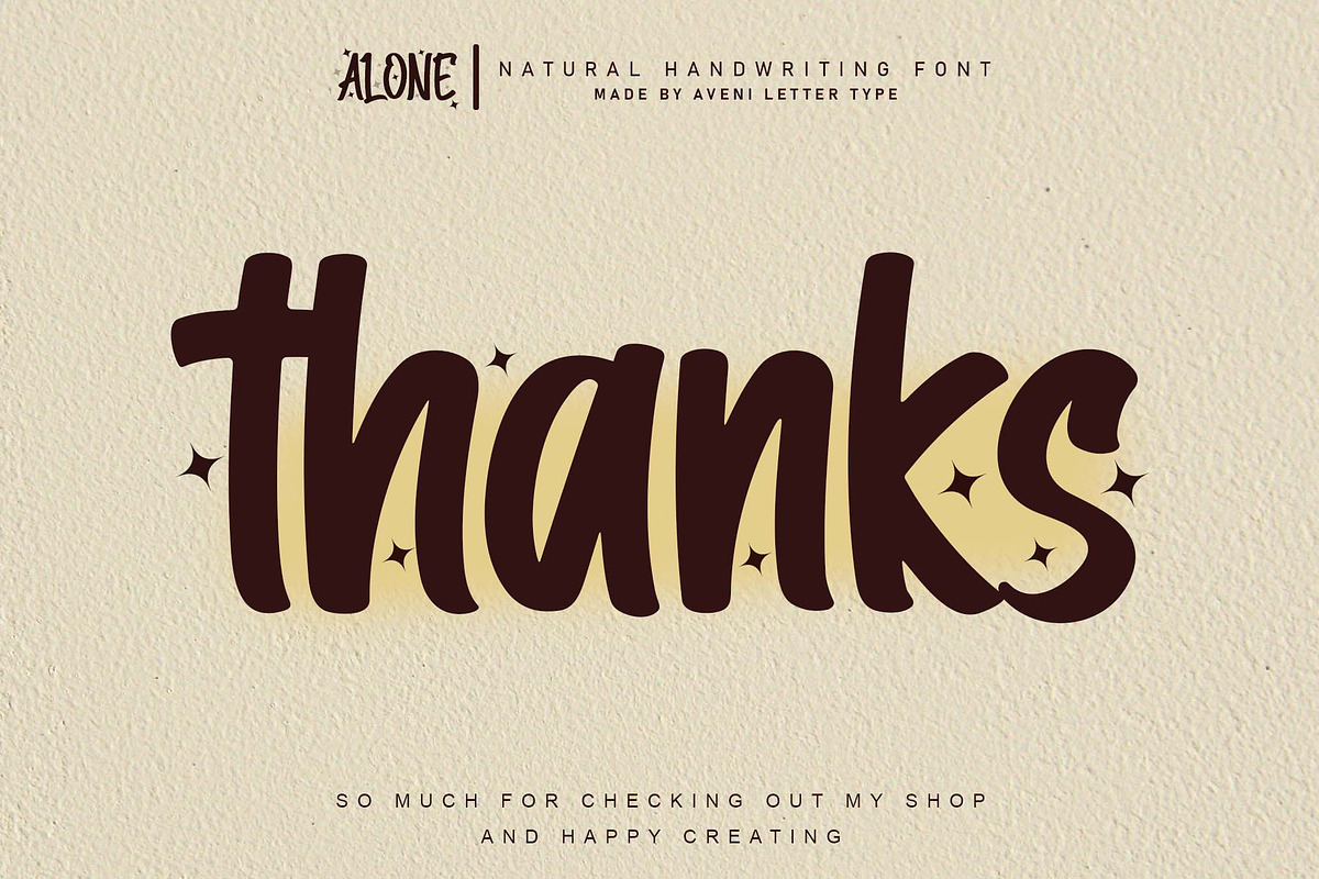 Alone | Handwritten, a Handwritten Font by Aveni Letter Type (Photo 9 of 9)