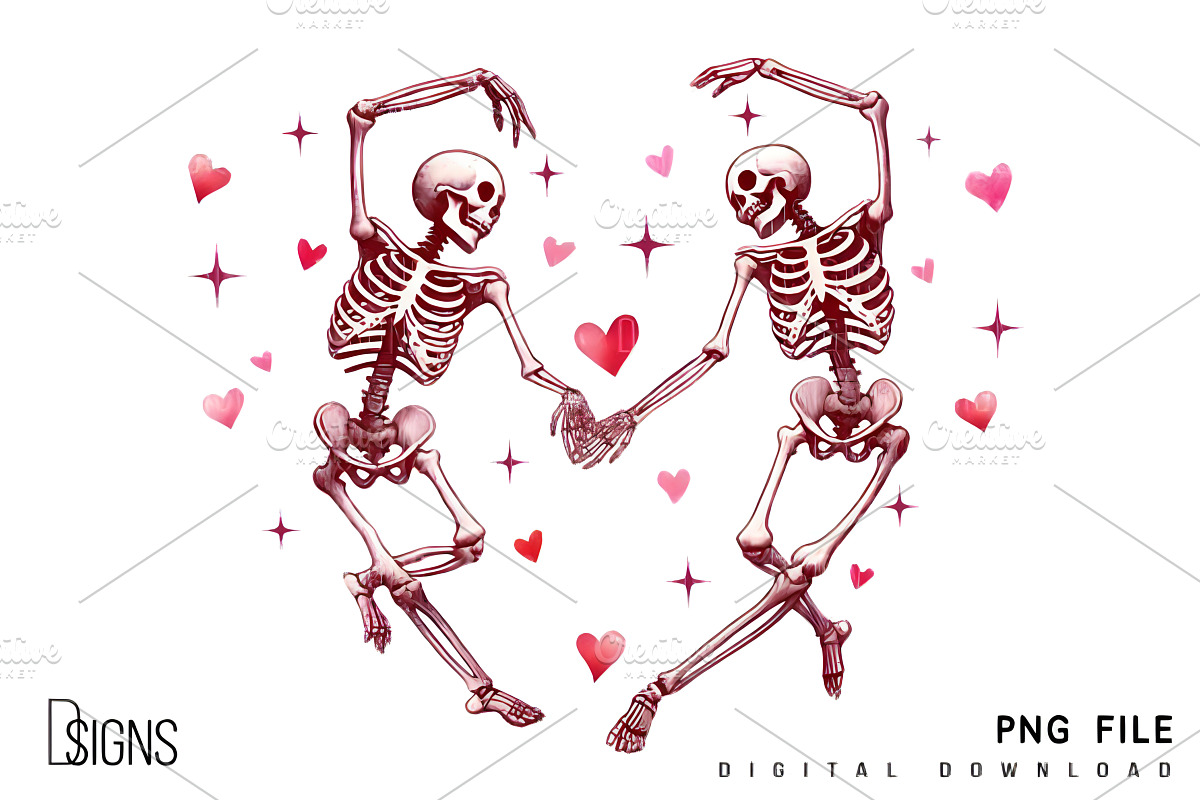Valentine's Day Png Skeleton Heart, a Seasonal Illustration by Design Station (Photo 1 of 7)