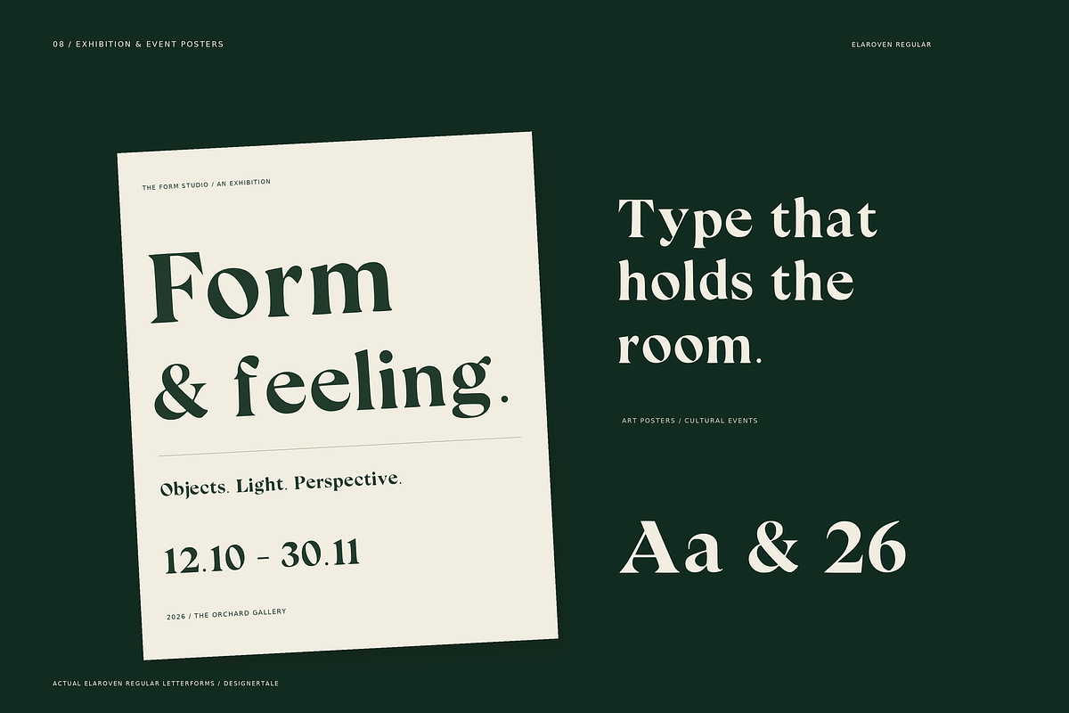ELAROVEN – Editorial Serif Font, a Serif Font by Designertale (Photo 10 of 12)