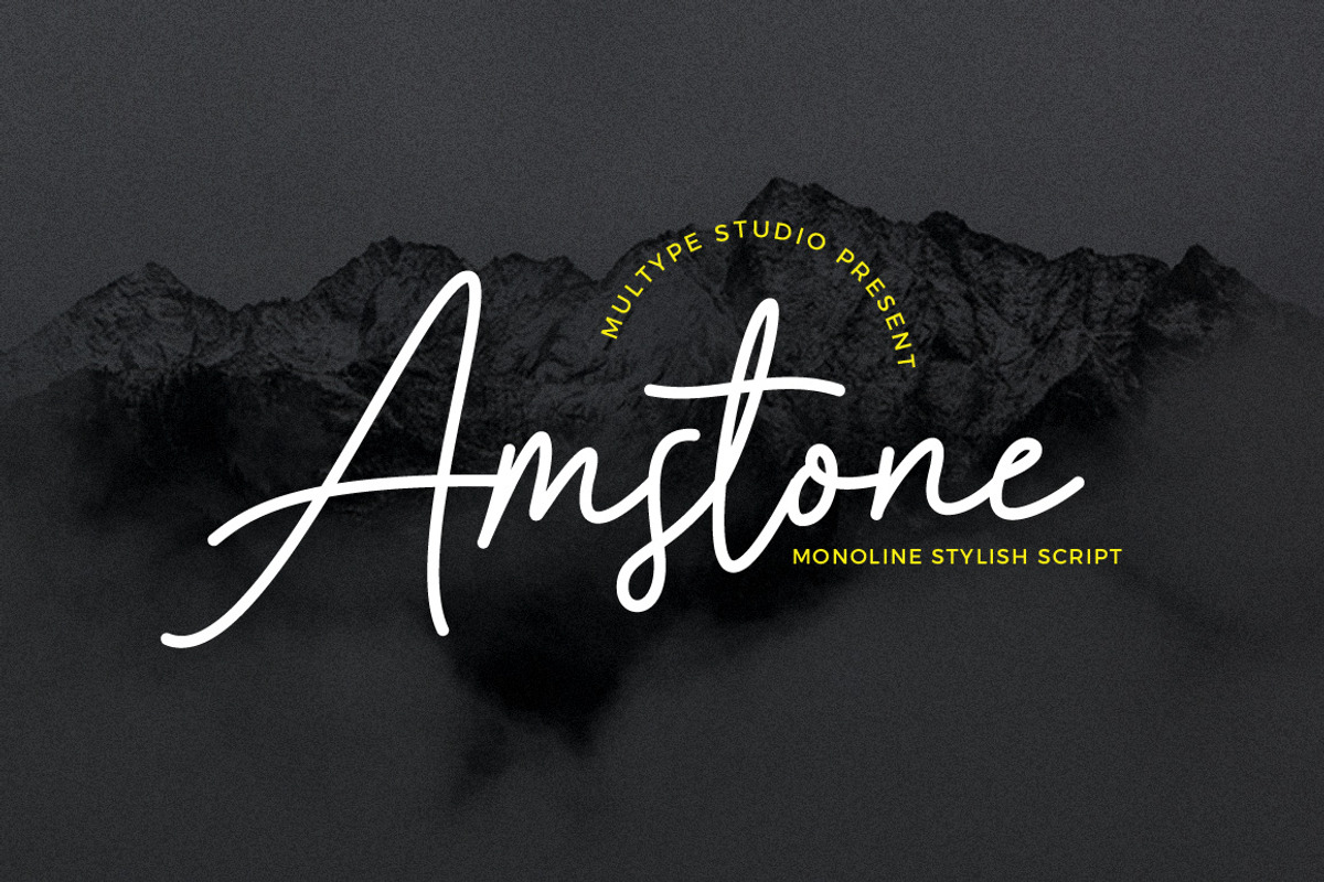Amstone Stylish Font, a Script Font by Multype Studio (Photo 1 of 7)