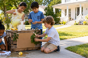 Children play gadget free during sum, a Photo by Dvoevnore photos