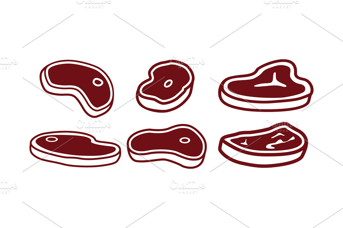 Meat Beef Icon Set, a Food Illustration by Atlantis X Nurman Arbai (Photo 2 of 3)