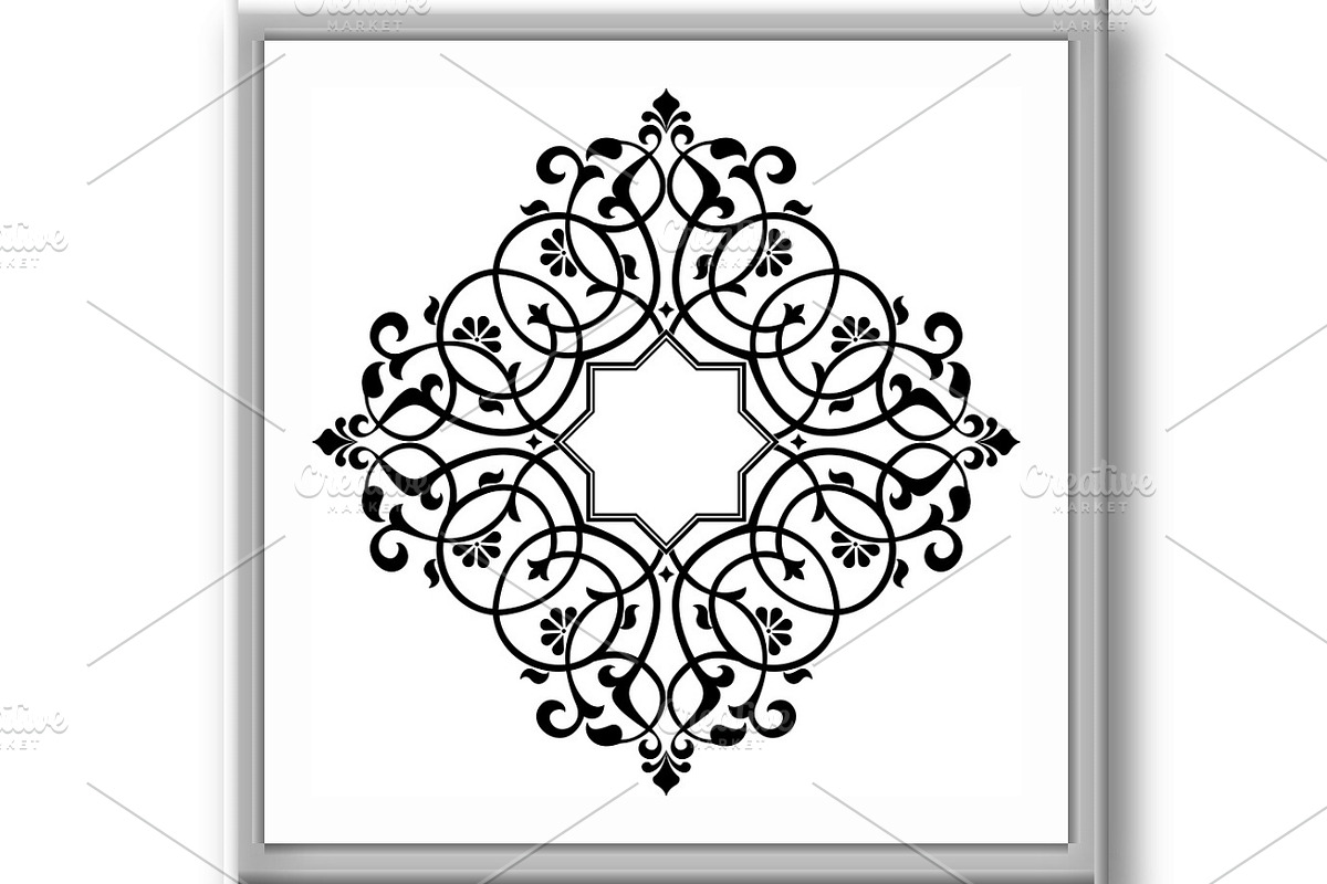 Black vector pattern on a white, a Decorative Illustration by RODINA (Photo 3 of 3)