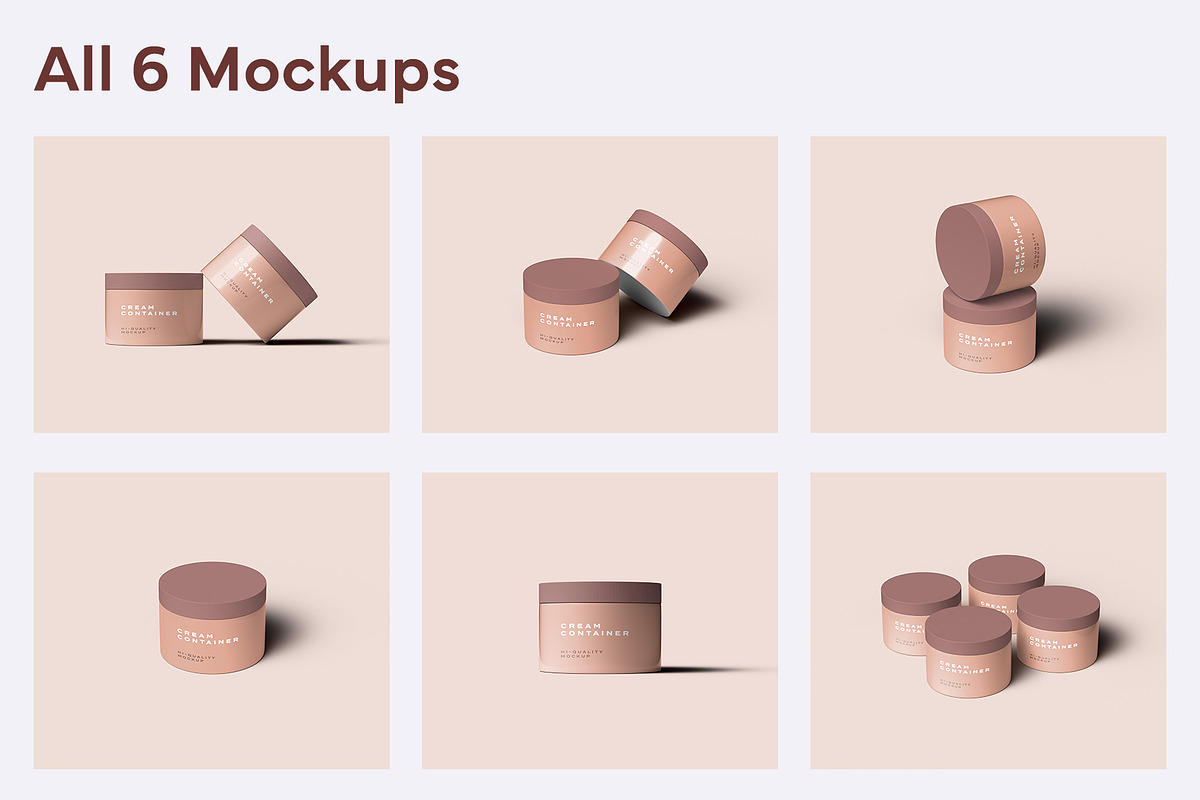 Cosmetic Product Container Mockups, a Mockup by Graphicsfuel