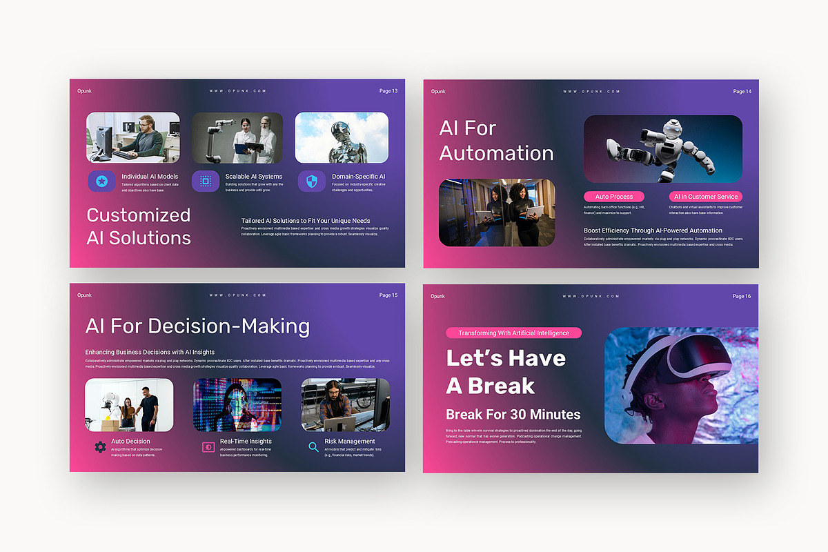 Opunk : AI Consultant Google Slides, a Presentation Template by Punkl Camp (Photo 4 of 16)